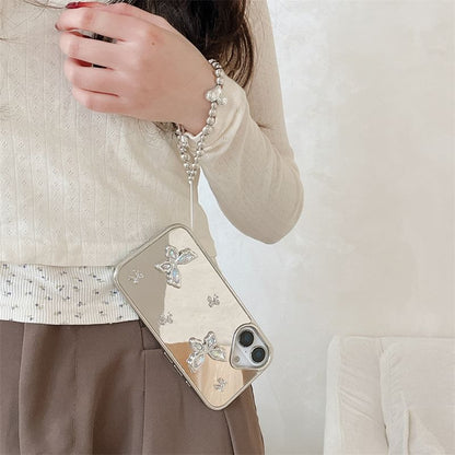 / Set Phone Mirrored Case Charm Butterfly