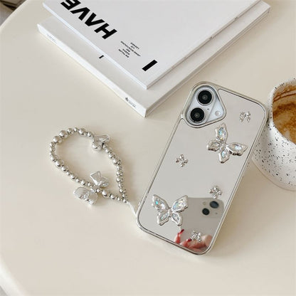 / Set Phone Mirrored Case Charm Butterfly