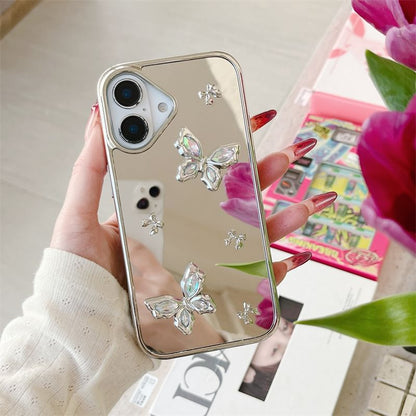 / Set Phone Mirrored Case Charm Butterfly
