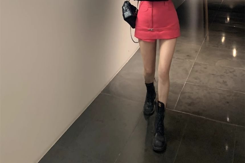 Two Blazer Designs) / Mini (Various Notch High Skirt Waist Pencil Two-Piece Tone Plain Mock Lapel