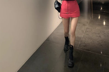 Two Blazer Designs) / Mini (Various Notch High Skirt Waist Pencil Two-Piece Tone Plain Mock Lapel