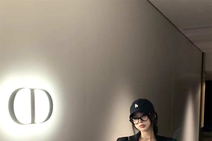 Two Blazer Designs) / Mini (Various Notch High Skirt Waist Pencil Two-Piece Tone Plain Mock Lapel