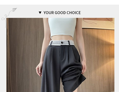 Rise Wide High Lace Slacks Panel Leg