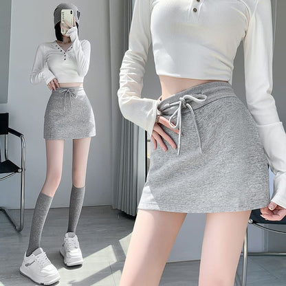 Skort Waist Plain Drawstring