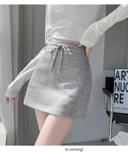 Skort Waist Plain Drawstring