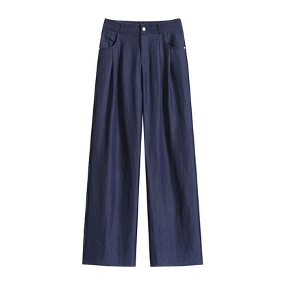 Rise (Various Slacks Designs) Plain Leg High Wide