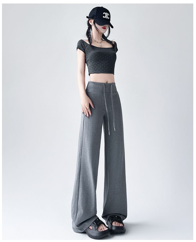 Waist Leg Wide Sweatpants (Various Drawstring Designs)