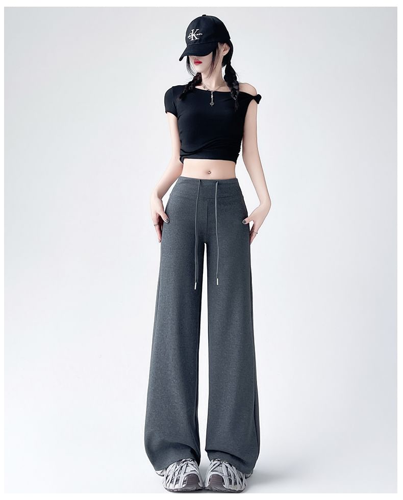 Waist Leg Wide Sweatpants (Various Drawstring Designs)