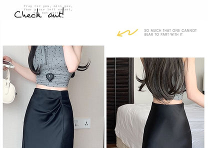 Waist A-Line High Midi Plain Skirt Ruched