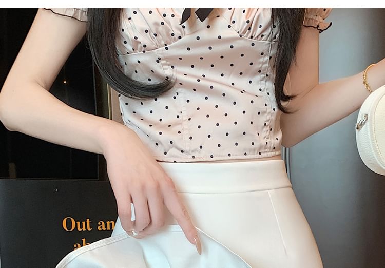 Ruffle Mini Trim Pencil Skirt Rise High