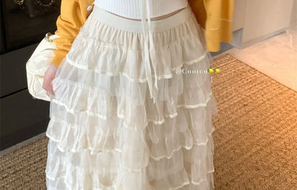 Cardigan Plain Top Front Knit Tie / Crop Ribbed Neck Contrast Tank Stitching Round