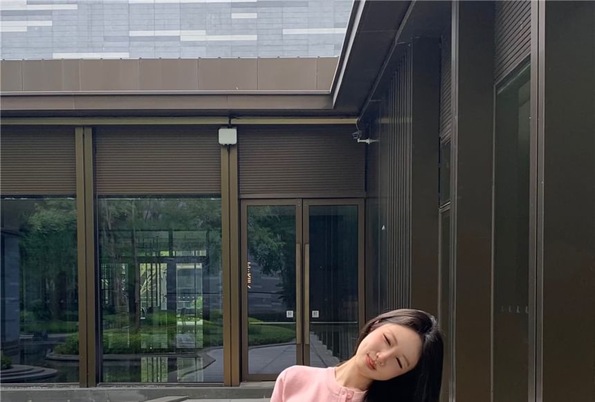 Camisole / Top Shorts Waist Neck Padded V-Neck High Lace Panel Round Sweat Cardigan Plain