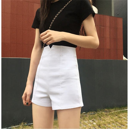 High Waist Shorts Plain Dress
