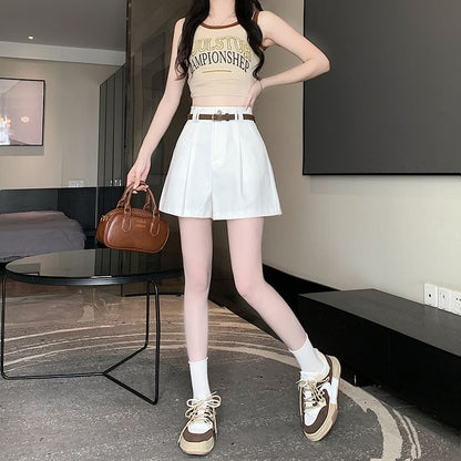 Dress Waist Plain Shorts High