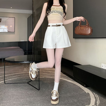 Dress Waist Plain Shorts High