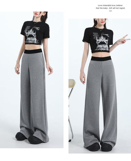 Waist High Trim Designs) Wide Leg (Various Sweatpants Contrast