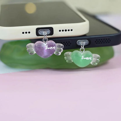 Flying Heart Phone Dust Plug (Various Designs)