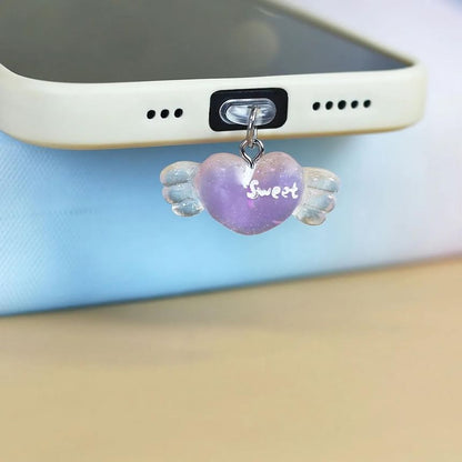 Flying Heart Phone Dust Plug (Various Designs)