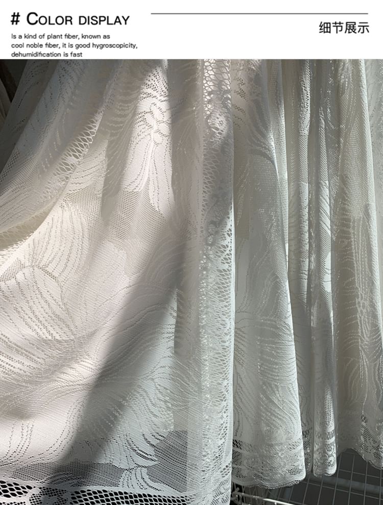 A-Line High Waist Lace Trim Floral Maxi Skirt