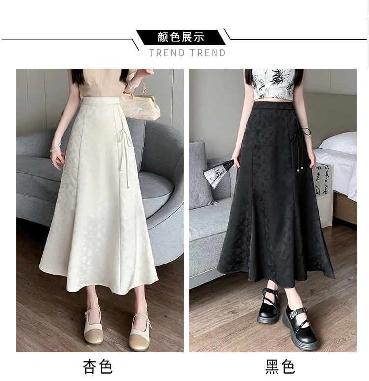 High Maxi A-Line Floral Skirt Waist