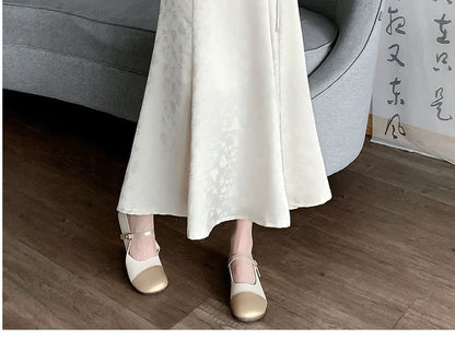 High Maxi A-Line Floral Skirt Waist