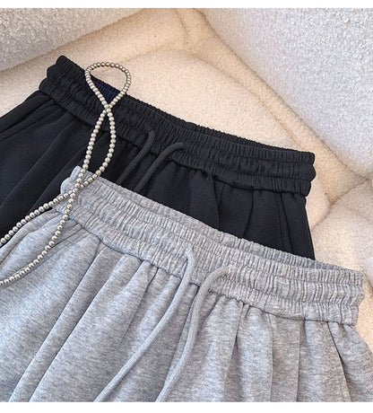 Lace A-Line Plain Mini Waist Skirt Drawstring Trim