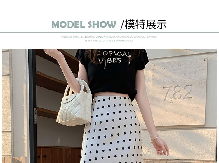 A-Line High Dotted Rise Skirt Maxi