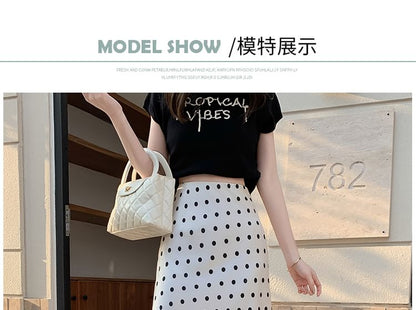 A-Line High Dotted Rise Skirt Maxi