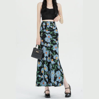 A-Line High Maxi Floral Skirt Waist