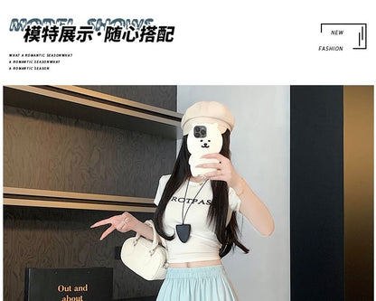 High Maxi Trim A-Line Skirt Plain Lace Waist