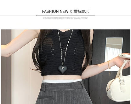 Mini High A-Line Skirt Pinstriped Rise Asymmetrical