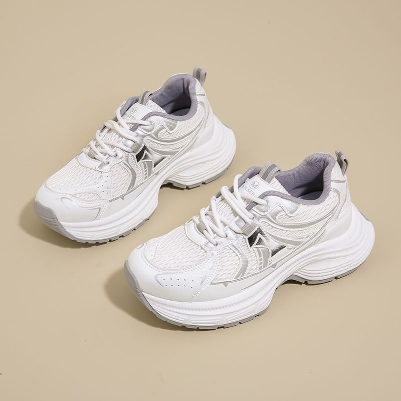 Mesh Platform Panel Sneakers