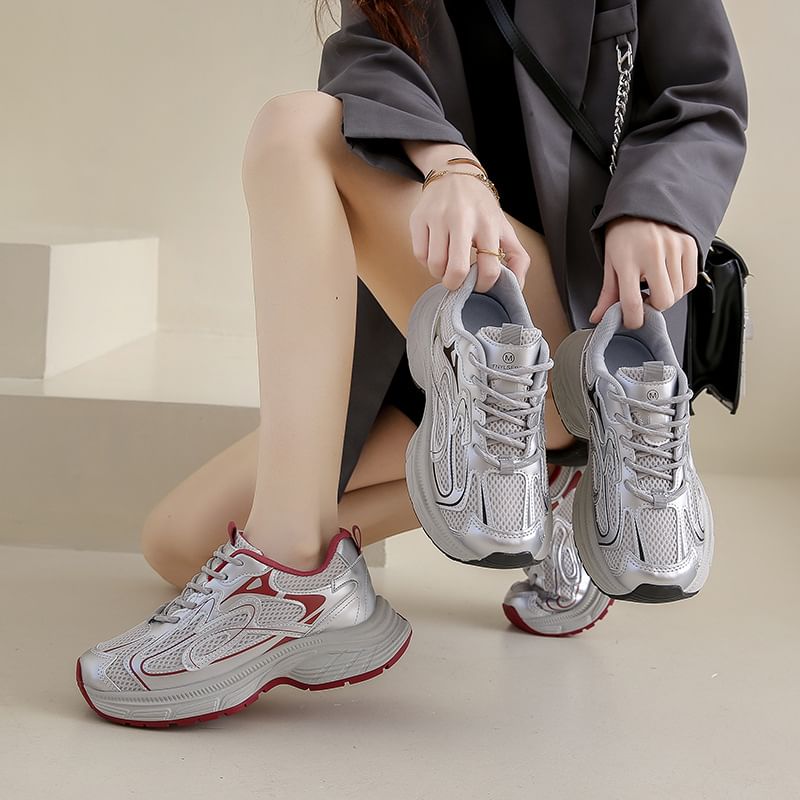 Mesh Platform Sneakers Panel