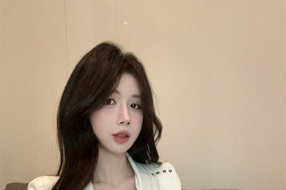 Short-Sleeve Fit Turtleneck Slim Studded Plain T-Shirt Zip