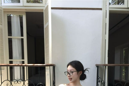 Off-Shoulder Fit T-Shirt Slim Short-Sleeve Twist