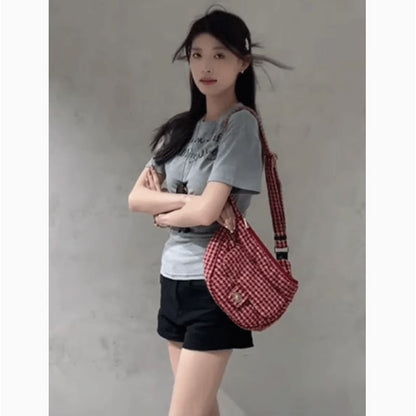 T-Shirt Short-Sleeve Fit Slim Lettering Neck Crew