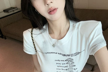 Short-Sleeve Crew Tee Neck Fit Lettering Slim