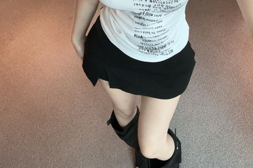 Short-Sleeve Crew Tee Neck Fit Lettering Slim