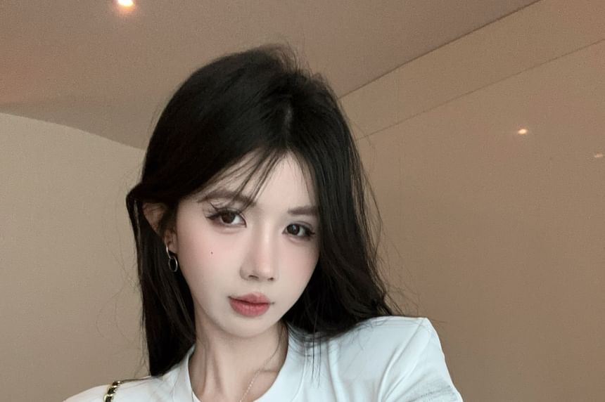 Short-Sleeve Crew Tee Neck Fit Lettering Slim