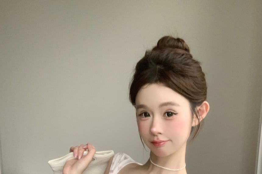 Slim Floral Top Bow Camisole Fit