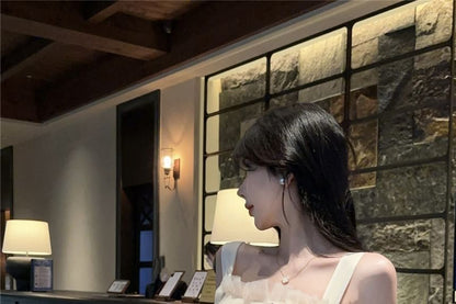 Fit Top Slim Crop Sequin Panel Butterfly Tank Padded Mesh