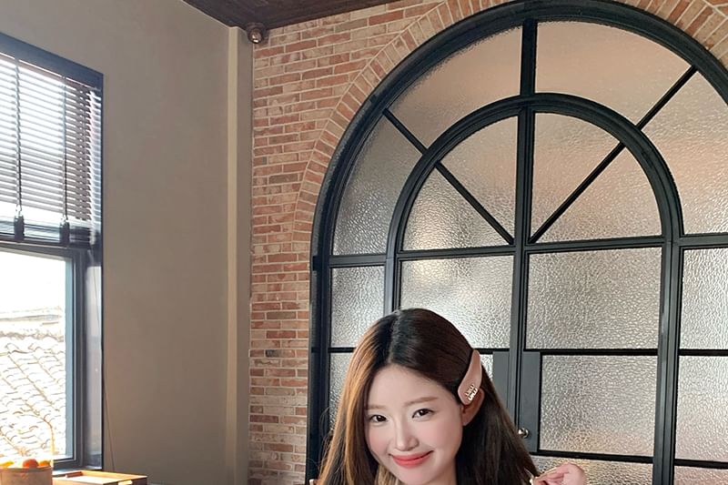 Panel Bow Beaded Fit Halter Slim Top Camisole Lace