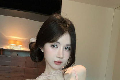 Crop Padded Top Floral Cami Lace