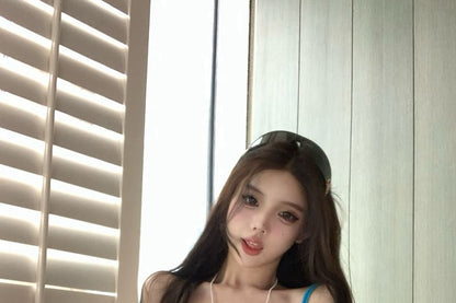 Mesh Crop Cami Fit Bow Top Slim