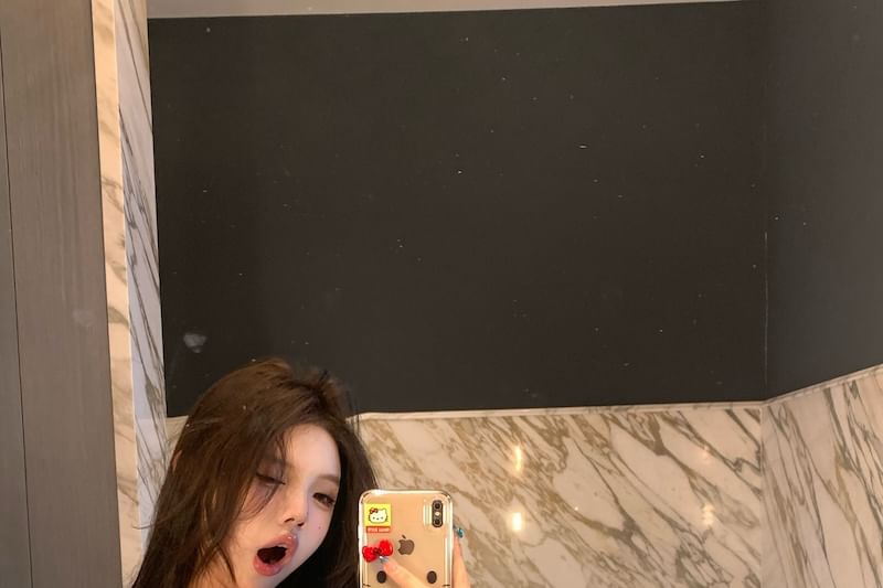 Mesh Crop Cami Fit Bow Top Slim