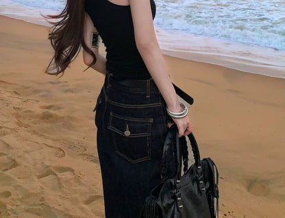 Halter Print Tank Slim Fit Top One-Shoulder Snake