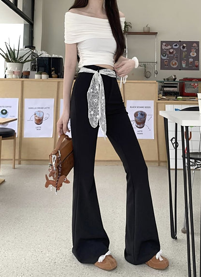 Waist High Pants Plain Bootcut