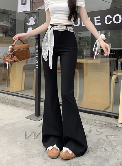 Waist High Pants Plain Bootcut