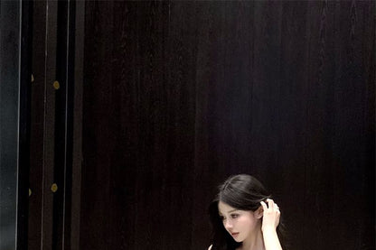 Maxi A-Line Dress Plain Ruched Ruffle Strap Slit Lace Spaghetti Panel