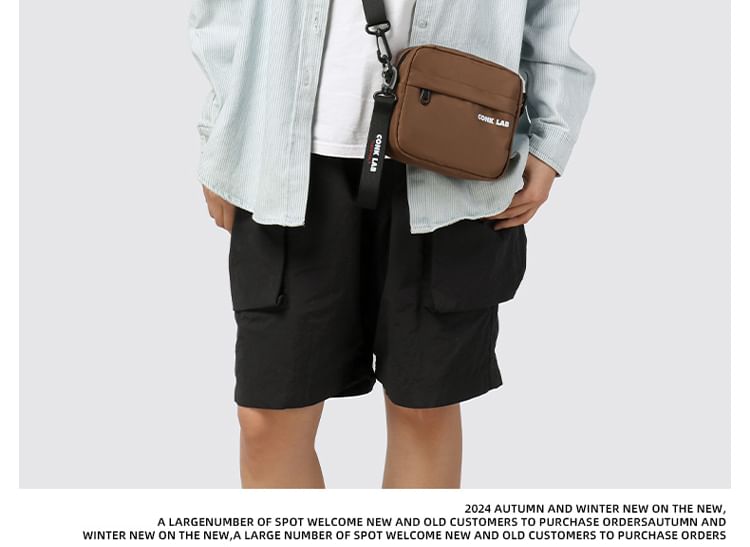 Crossbody Bag Print Lettering Nylon